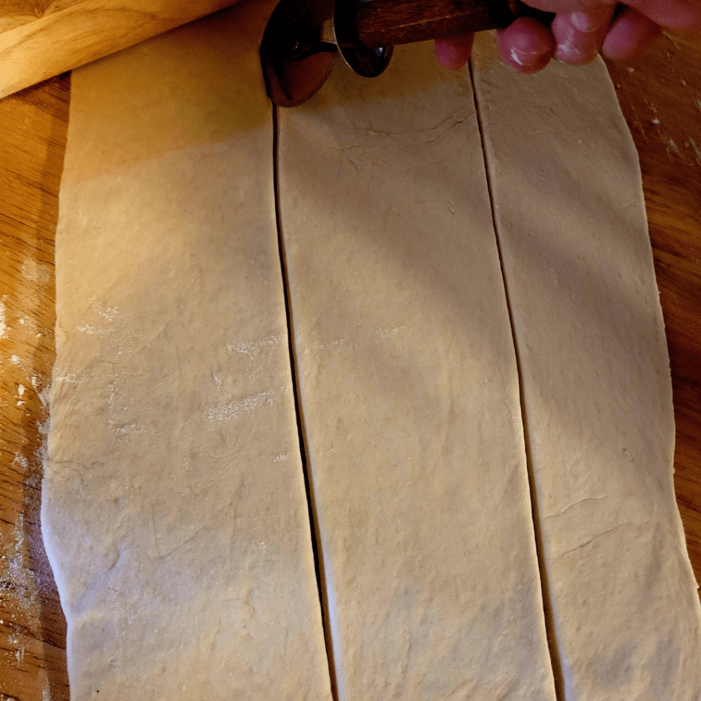Image illustrates a dough for a Thanksgiving breaded cornucopia recipe. 