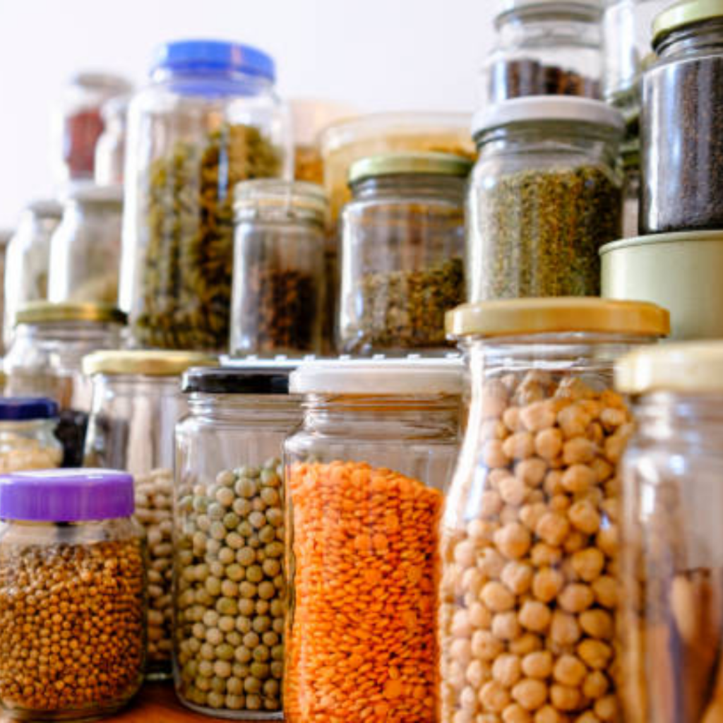 Image illustrates food for the best foods to stockpile.