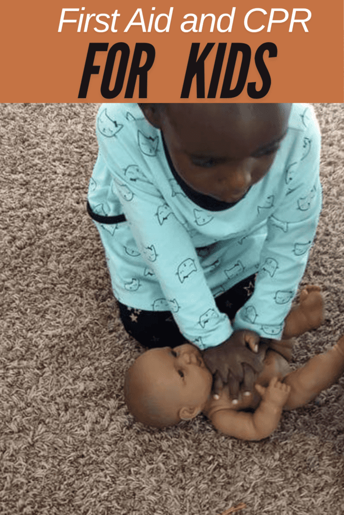 Image illustrates first aid for kids.