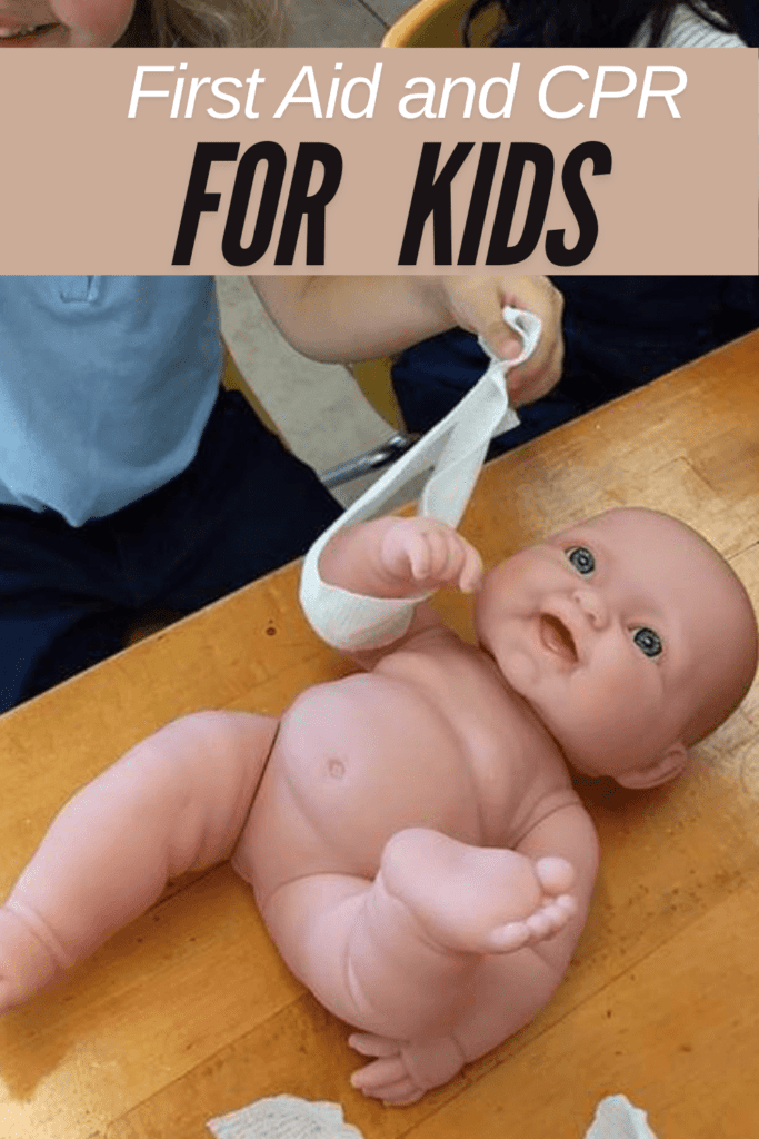 Image illustrates first aid for kids.