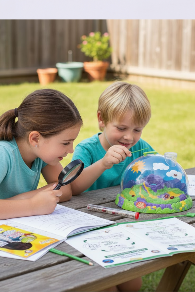 Image illustrates garden grow kits for kids.