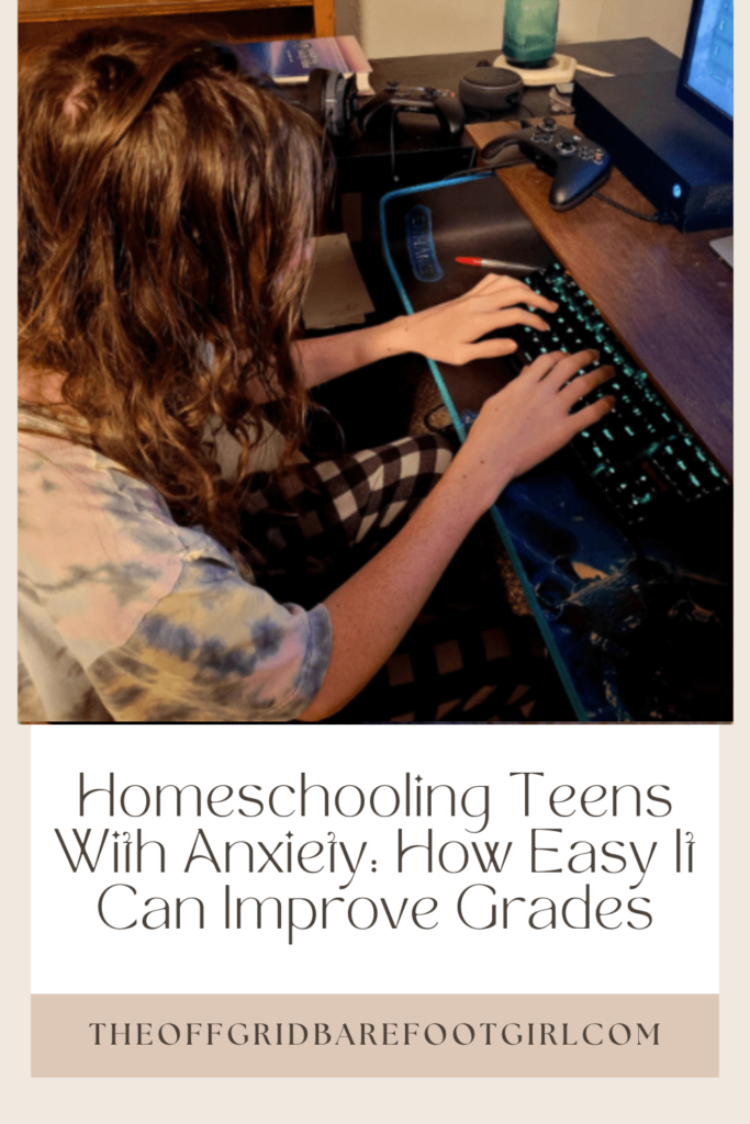 Image illustrates homeschooling teens with anxiety.