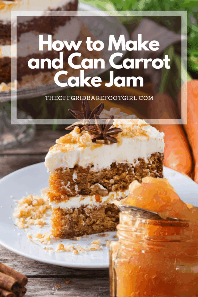 Image illustrates a Pinterest pin of carrot cake jam.
