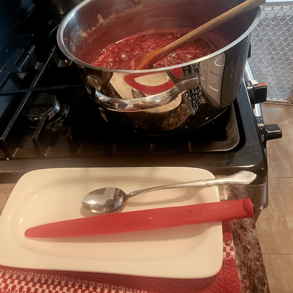 Image illustrates cherry pie jam.