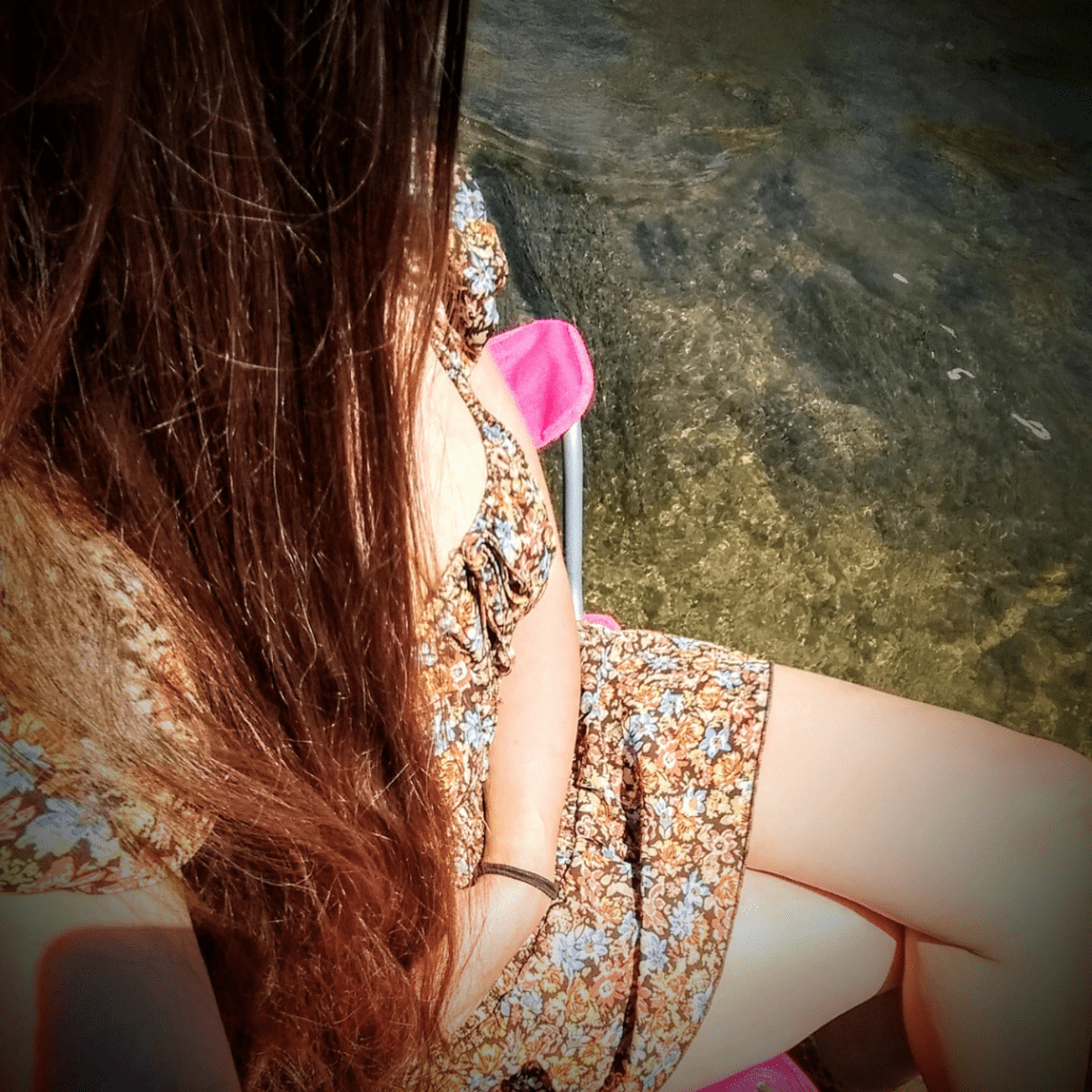 sitting in the river