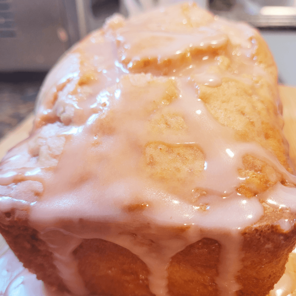 cherry bread with cherry glaze