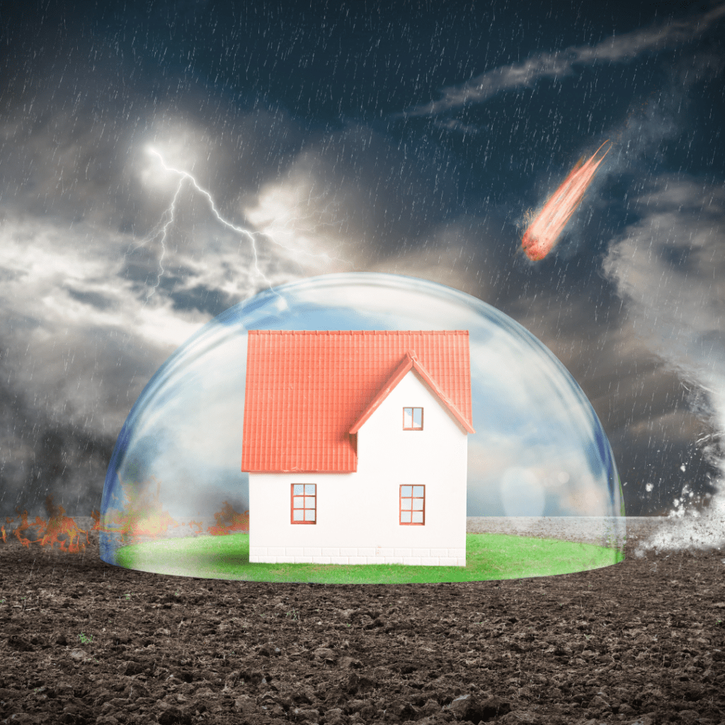 Image illustrates home security systems for prepper items. 