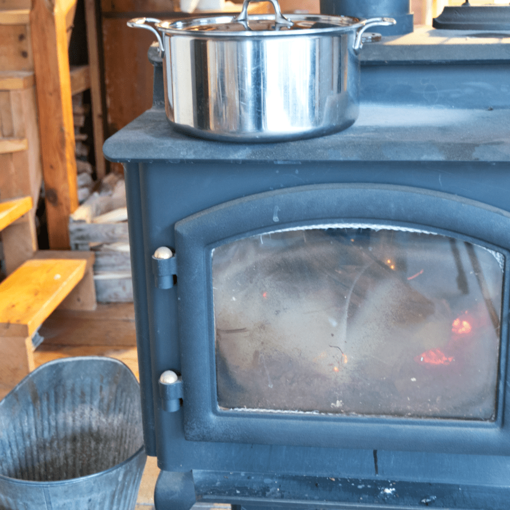 Image illustrates wood burning stoves for prepper items. 