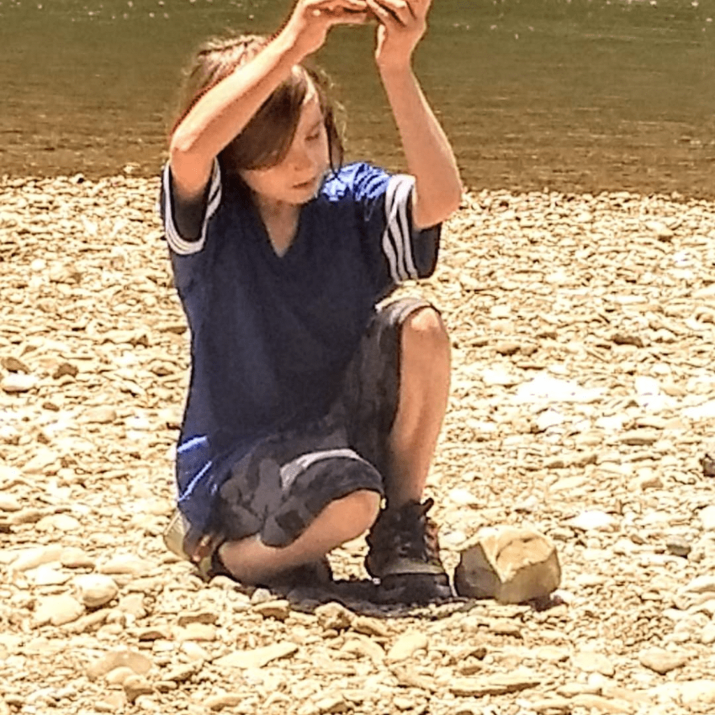 playing at the river