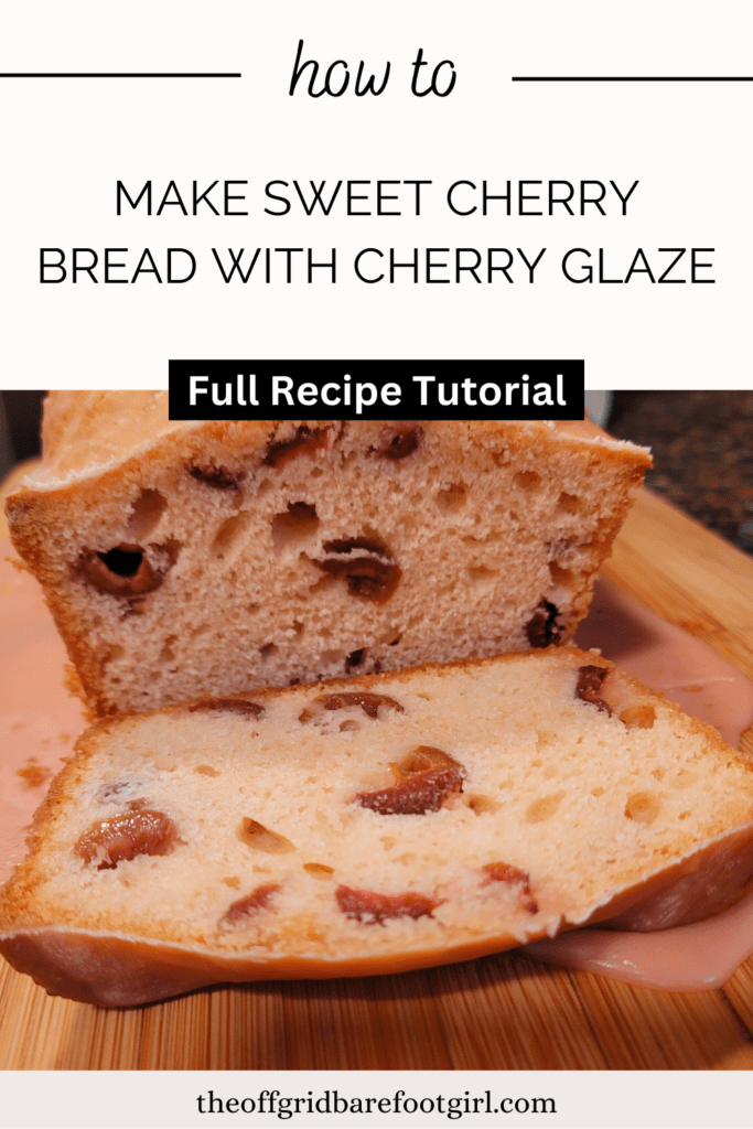 cherry bread with cherry glaze