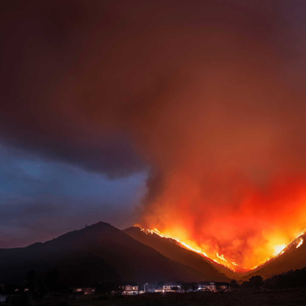 Image illustrating a wildfire for wildfire survival