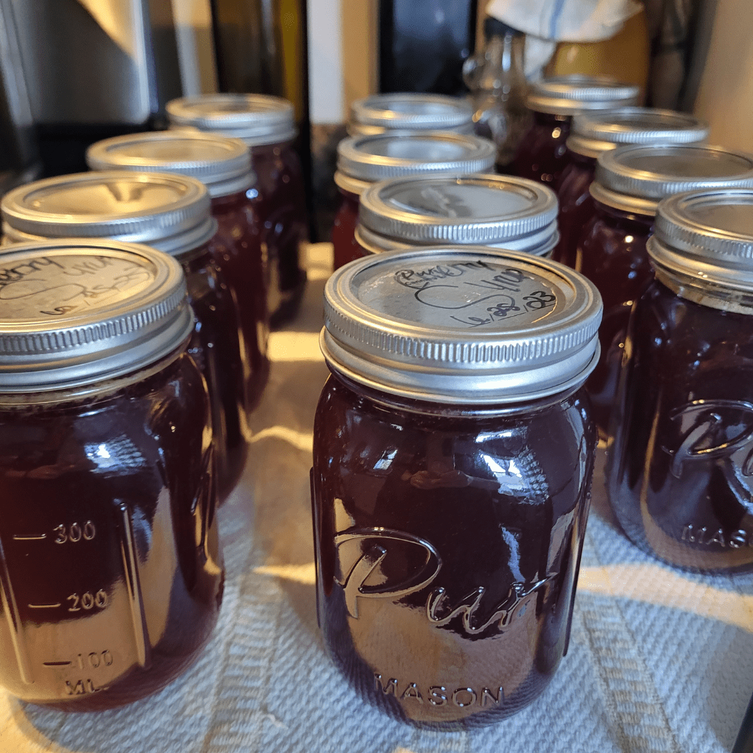 Image illustrates canning jars for canning jam and jelly recipes.