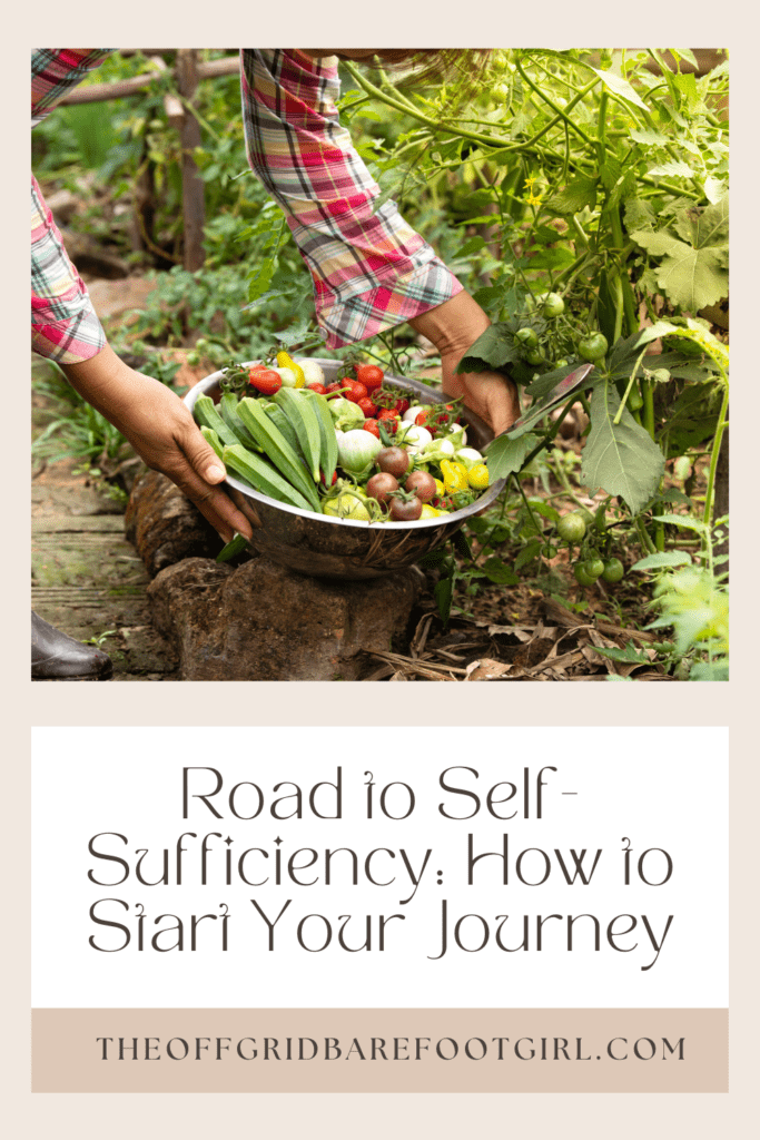 Image illustrates a Pinterest pin demonstrating self-sufficiency. 