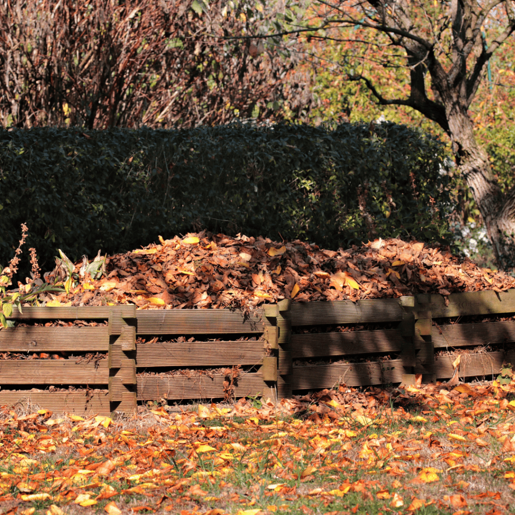 Image illustrates a compost bin demonstrating composting in your suburban backyard.