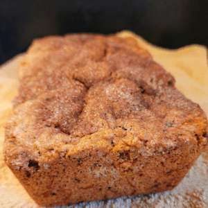 Image illustrates snickerdoodle zucchini bread.