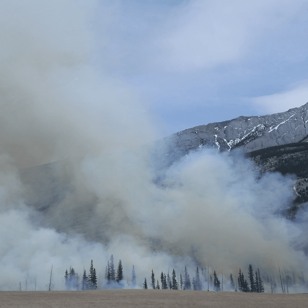 Image illustrating the impact on air quality from wildfire smoke