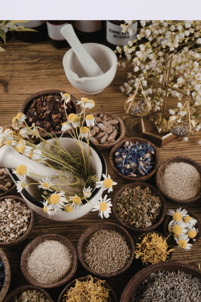 Image illustrates natural pain relievers.