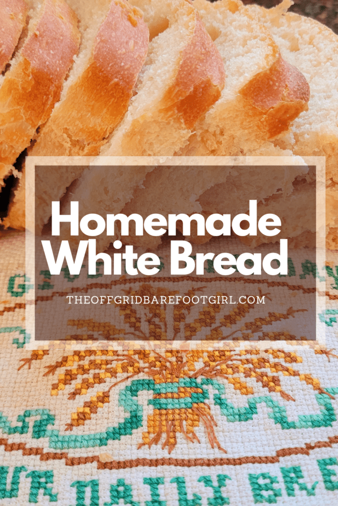 Image illustrates a Pinterest pin of homemade white bread.