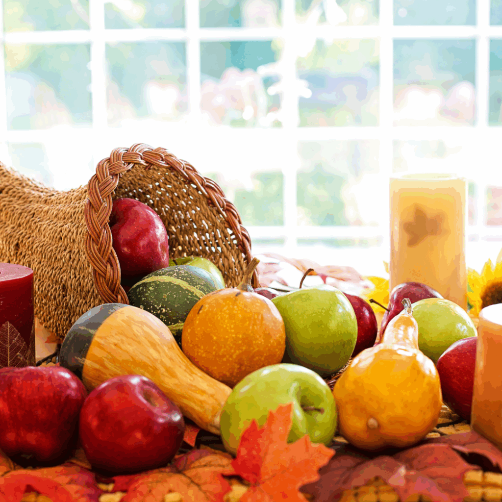 Image illustrates produce for growing a Thanksgiving feast