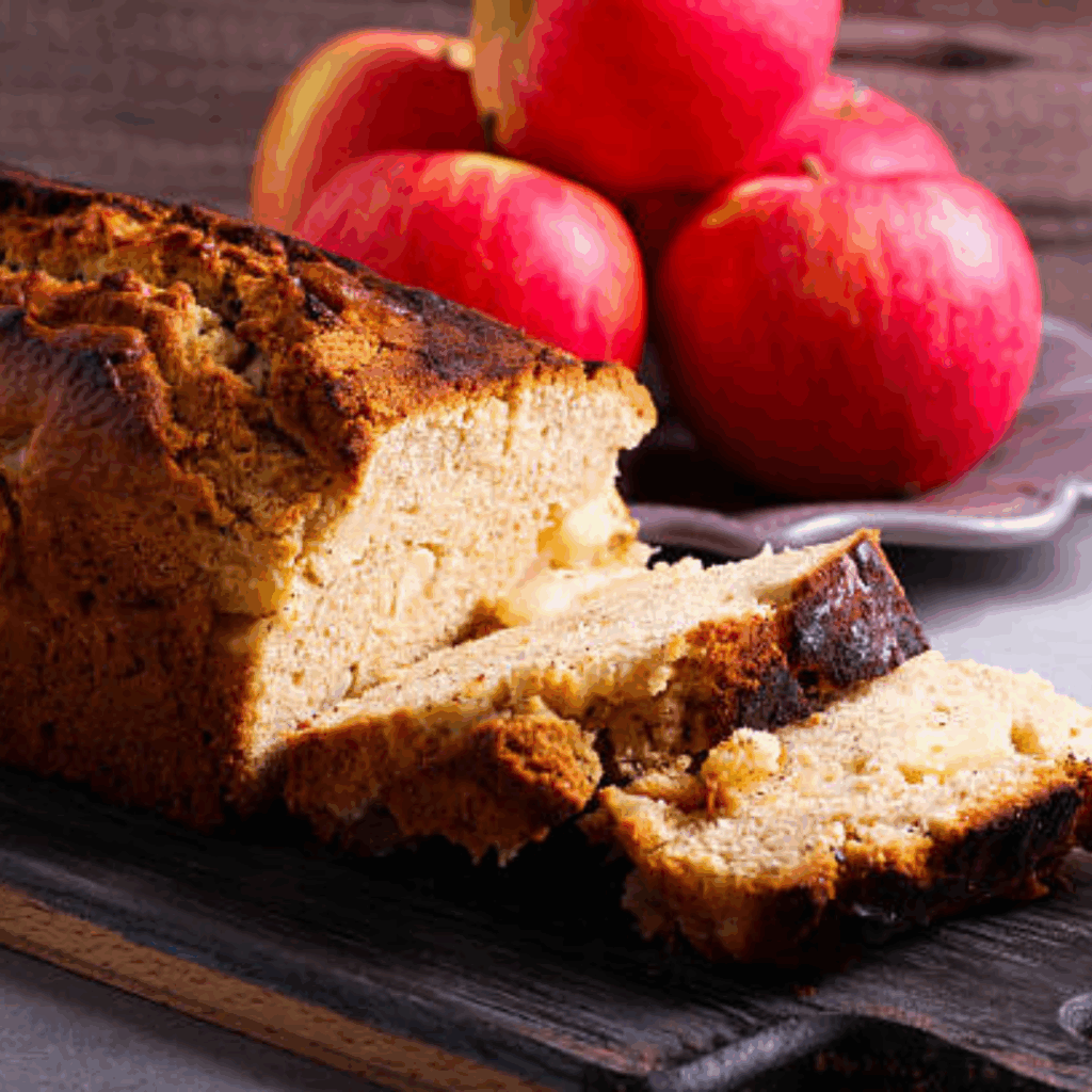 Image illustrates apple cinnamon bread.