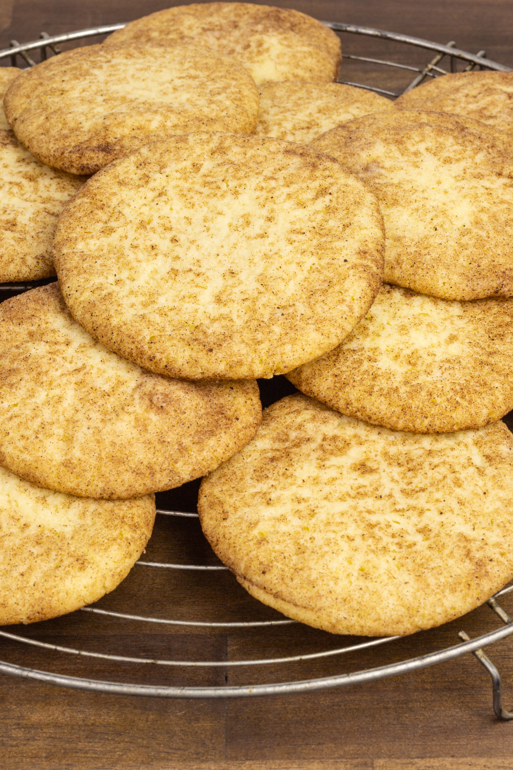 Image illustrates snickerdoodle cookies for 25 days of Christmas cookies. 