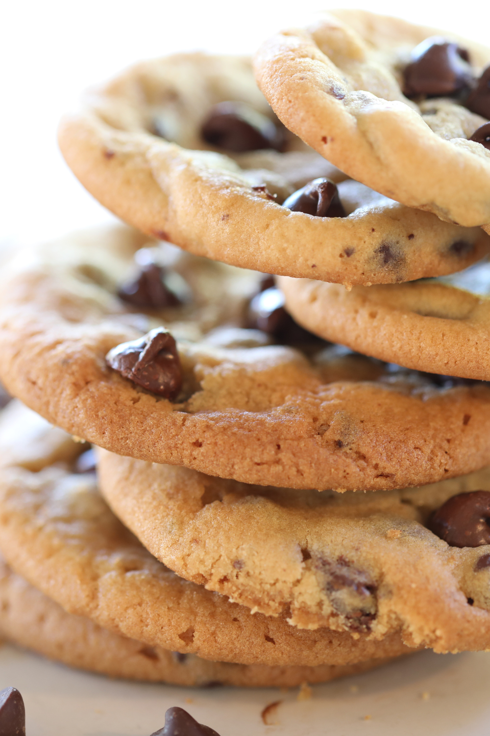 Image illustrates a Pinterest pin of chocolate chip cookies. 
