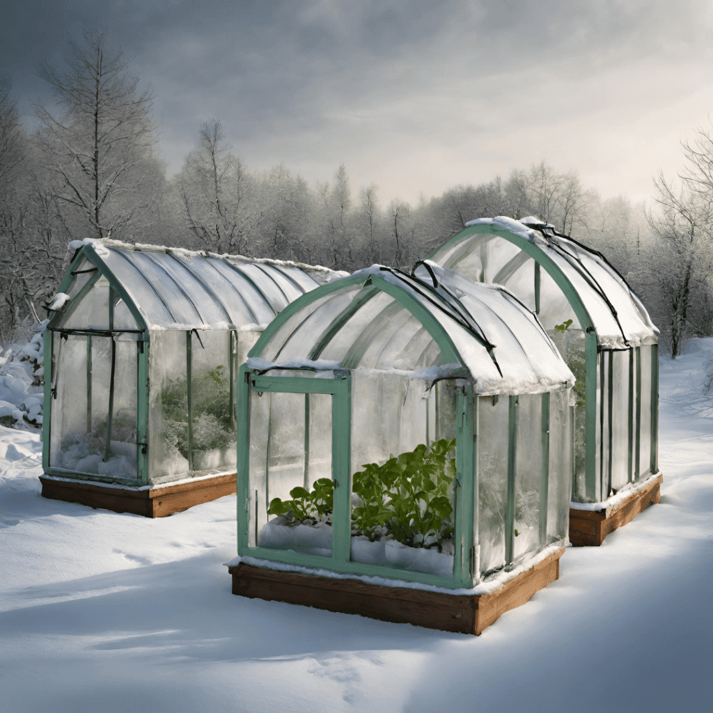 Image illustrates plants in mini greenhouses for getting started with winter sowing.