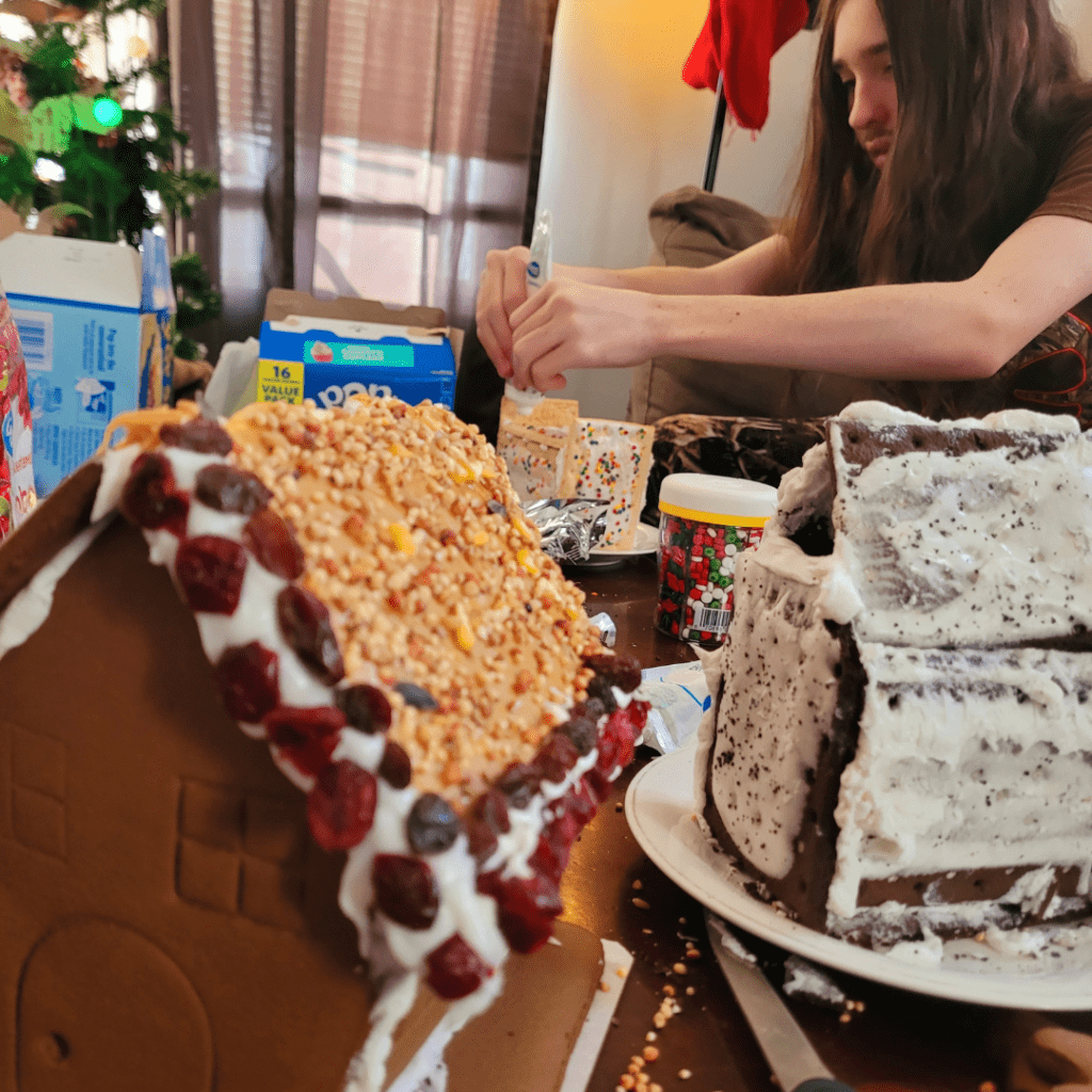 Image illustrates a fun holiday activity with kids. 