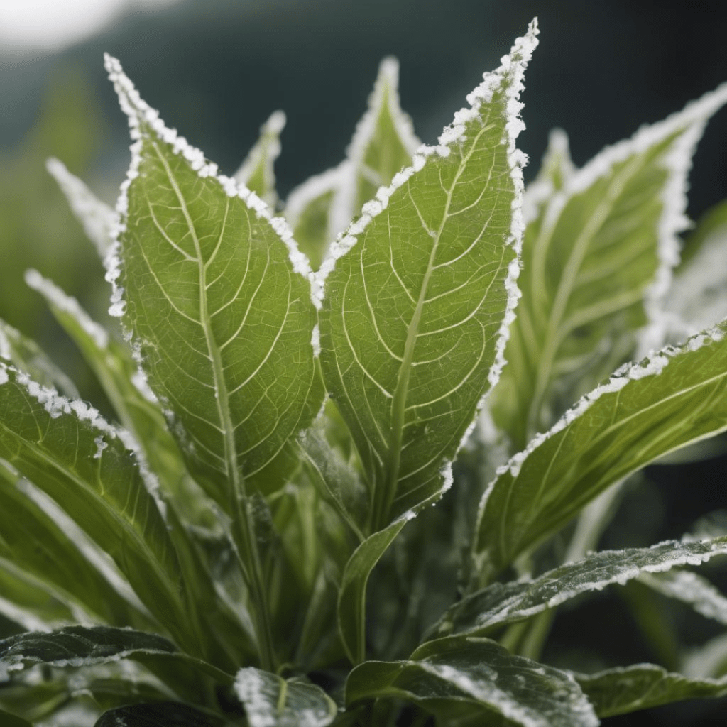 Image illustrates powdery mildew on a plant. 