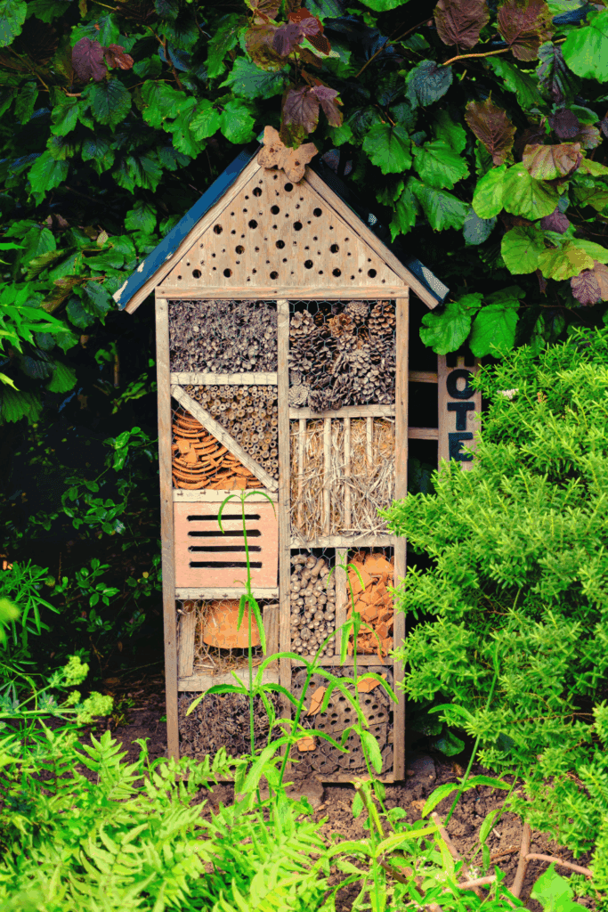 Image illustrates a bug hotel.