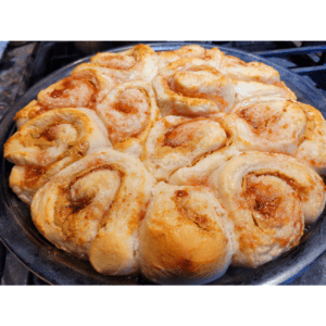 Image illustrates sourdough peanut butter and jelly rolls.