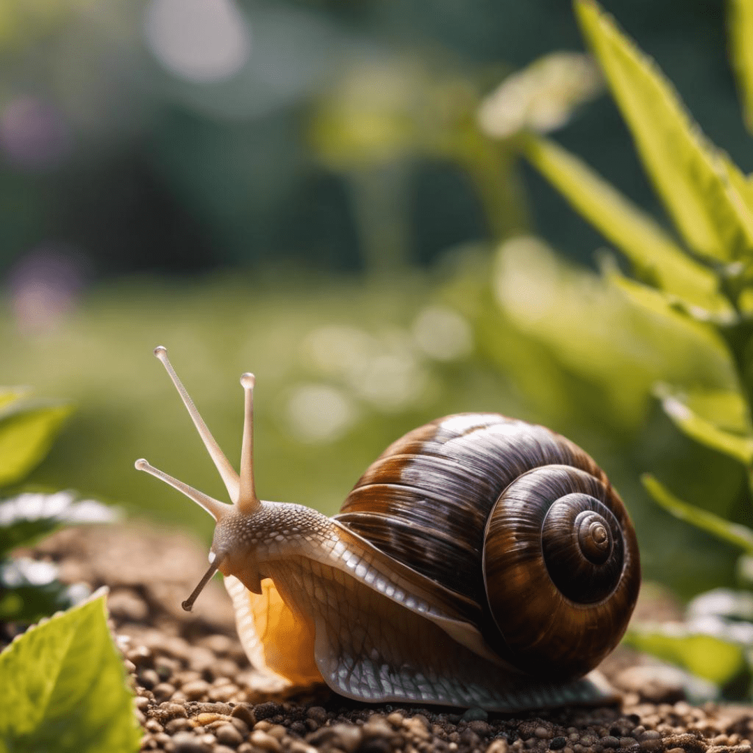 Image illustrates a snail demonstrating information for the best garden snail control strategies.