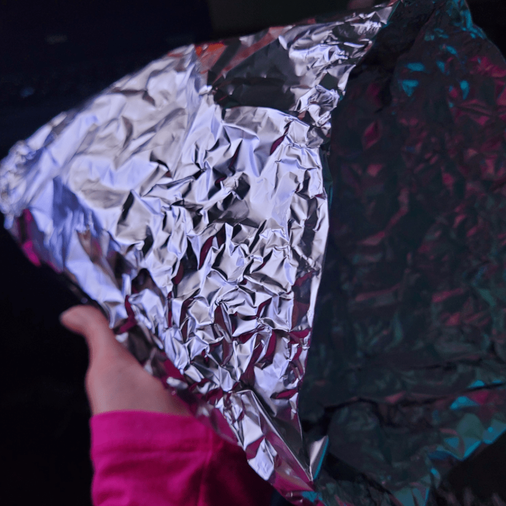 Image illustrates a foiled shaped cornucopia for a gingerbread cornucopia. 