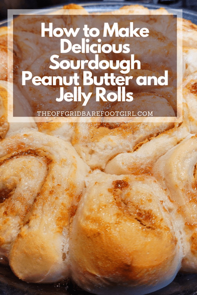 Image illustrates a Pinterest pin of peanut butter and jelly rolls.