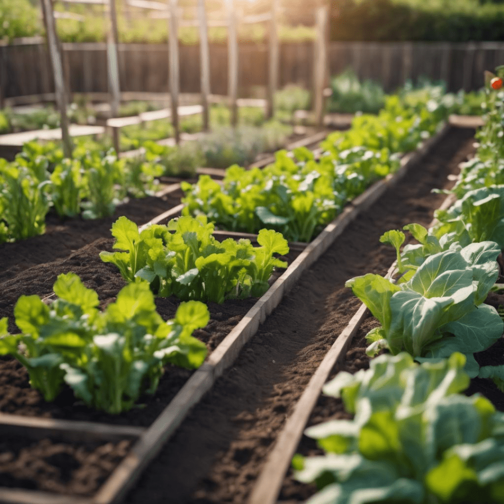 Image illustrates a vegetable garden demonstrating information about the fastest growing vegetables.