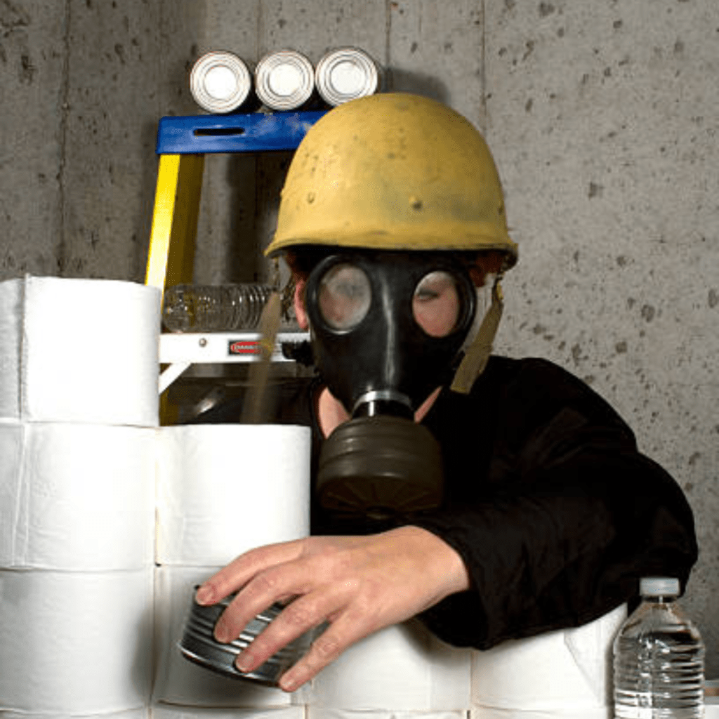 Image illustrates doomsday preppers.