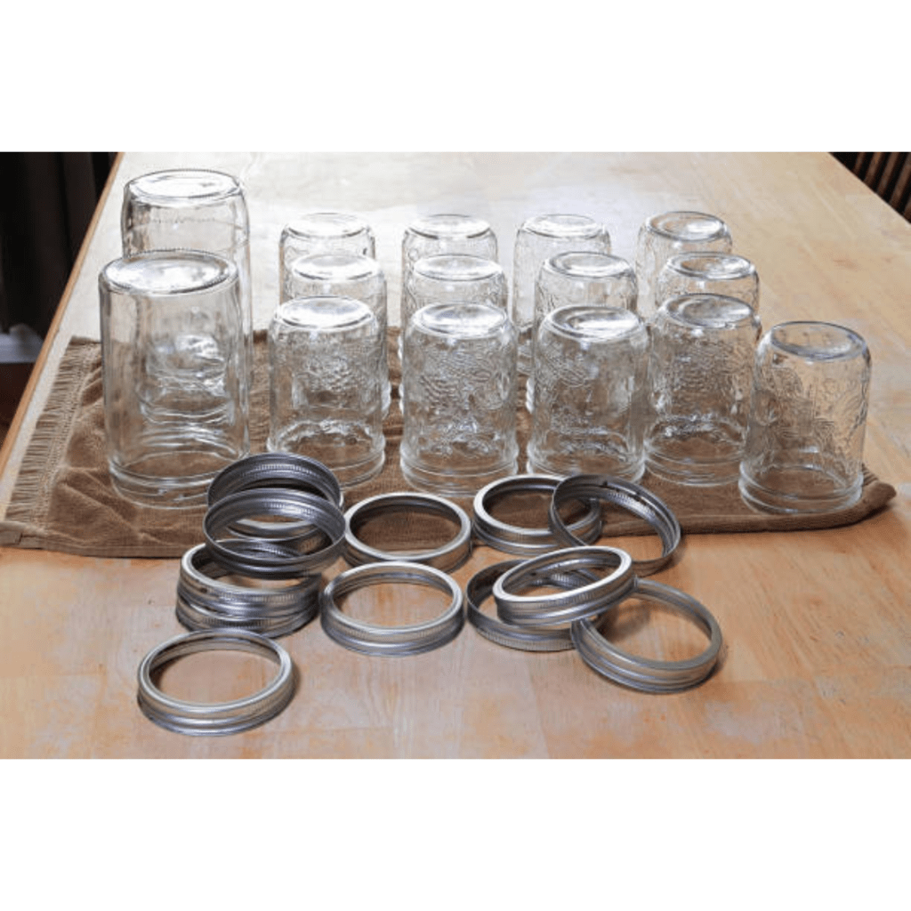 Image illustrates jars and rings for canning supplies.