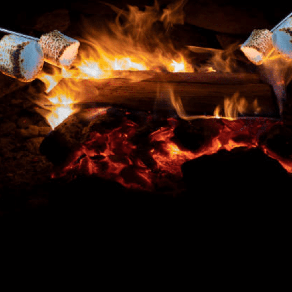 Image illustrates campfire smores. 