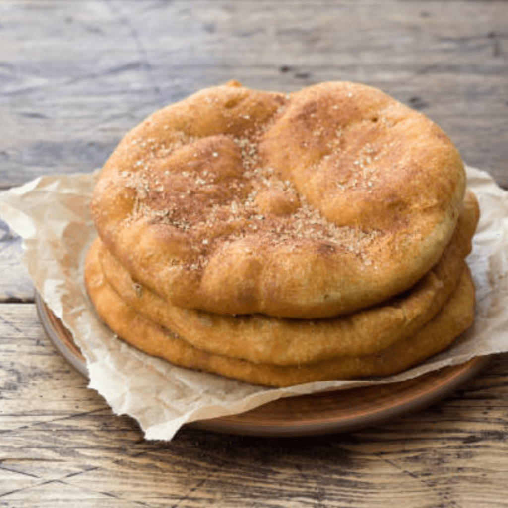 Image illustrates sourdough discard fry bread. 