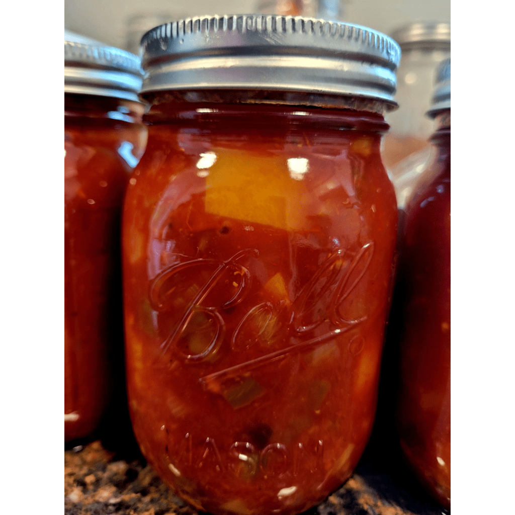 Image illustrates canning condiments. 