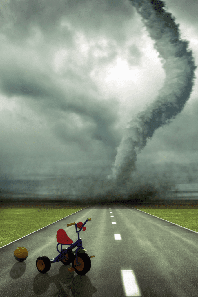 Image illustrates a tornado. 