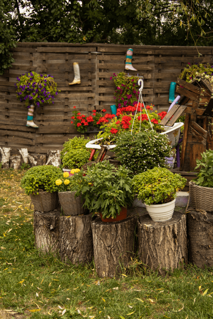Image illustrates eco friendly garden decor for earthing day. 