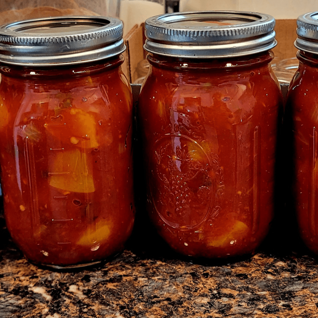 Image illustrates peach salsa. 