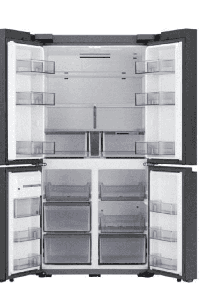 Image illustrates a fridge demonstrating how many watts does a fridge use.