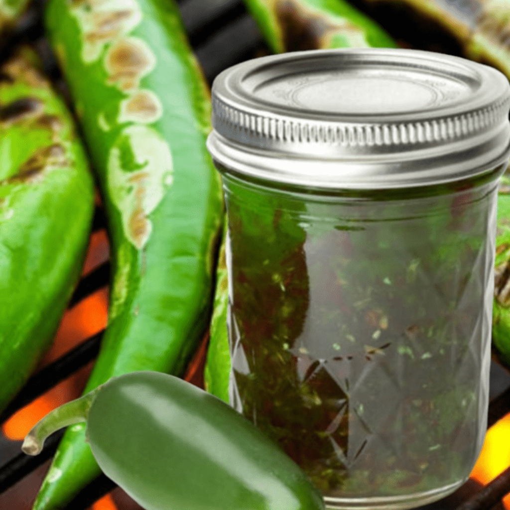 Image illustrates roasted pepper jam.