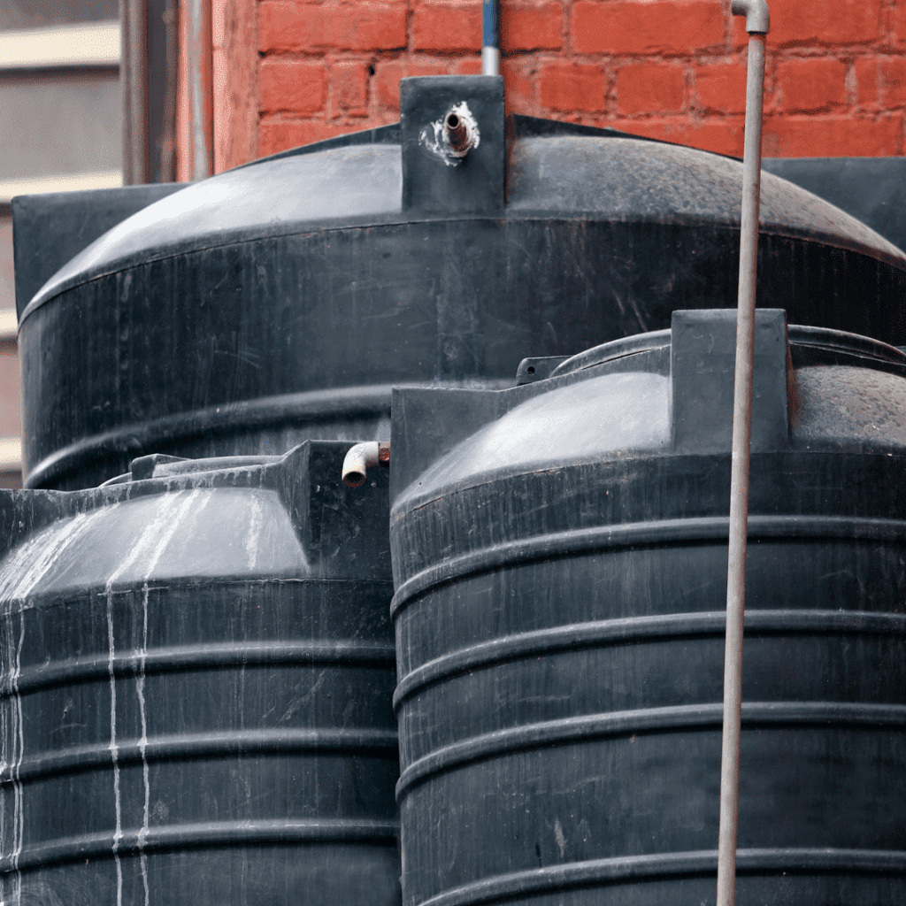 Image illustrates greywater tanks.