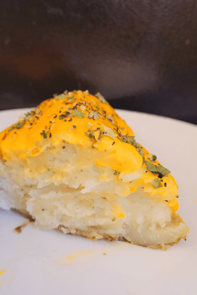 Image illustrates twice baked potatoes casserole.