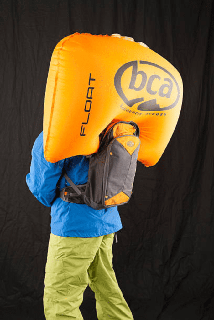 Image illustrates avalanche airbags.