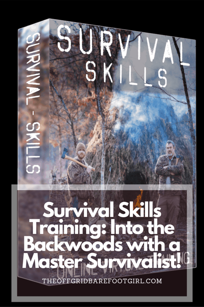 Image illustrates a Pinterest pin of survival skills training with Robert Allen. 