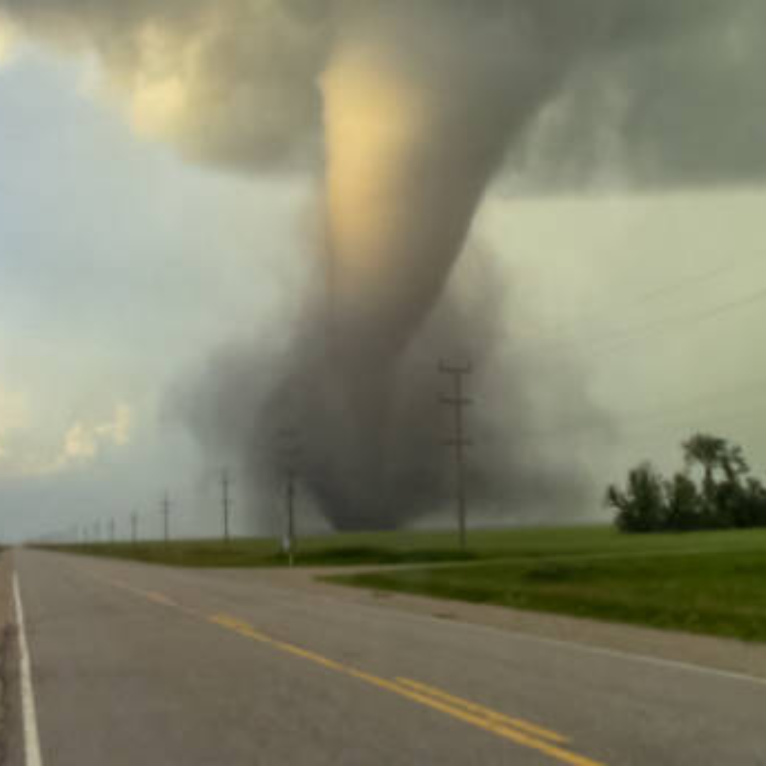 Image illustrates a tornado tornado warning.